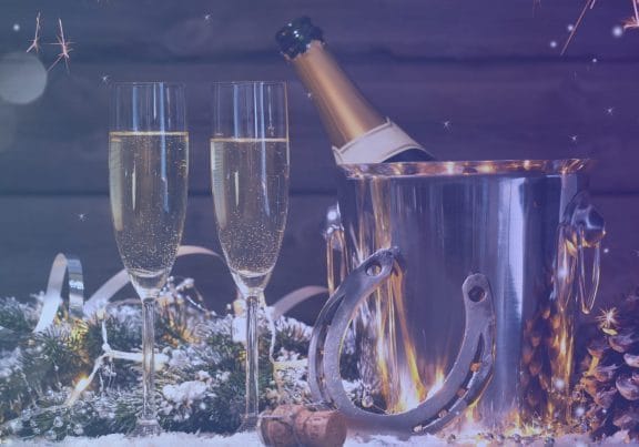 new year's eve celebration with champagne glasses